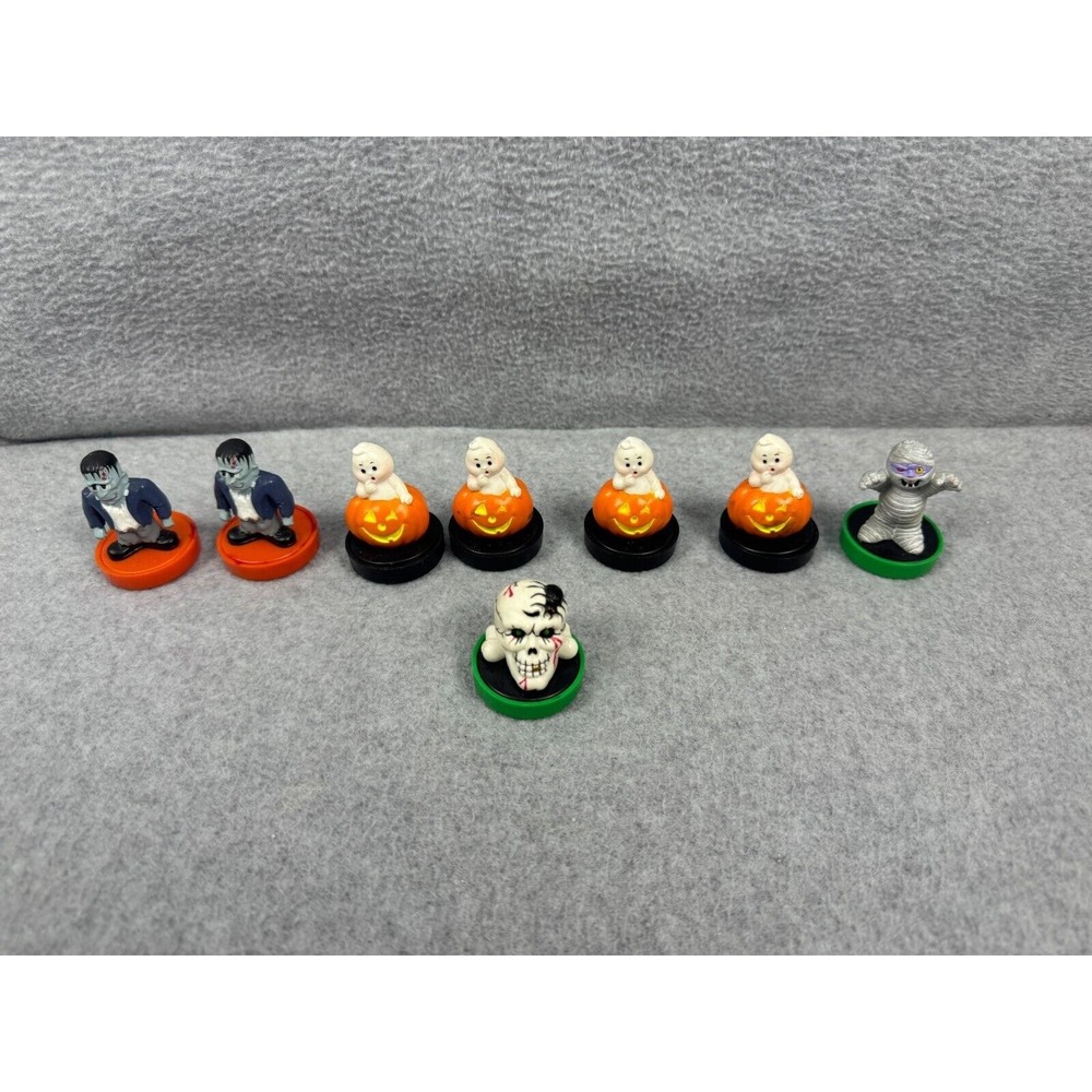 Vintage Russ Halloween Ghost Mummy Skull Frankenstein‎ Lot of 8 Plastic Stamps